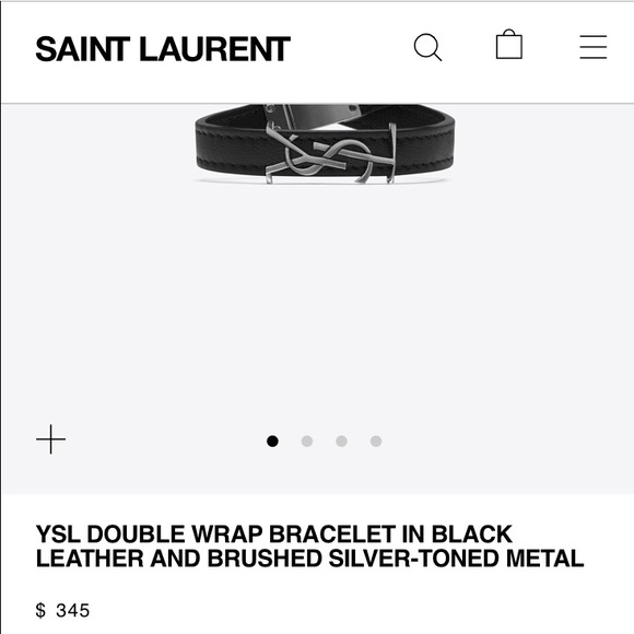 Yves Saint Laurent Other - YSL DOUBLE WRAP BRACELET/BLACK LEATHER AND SILVER